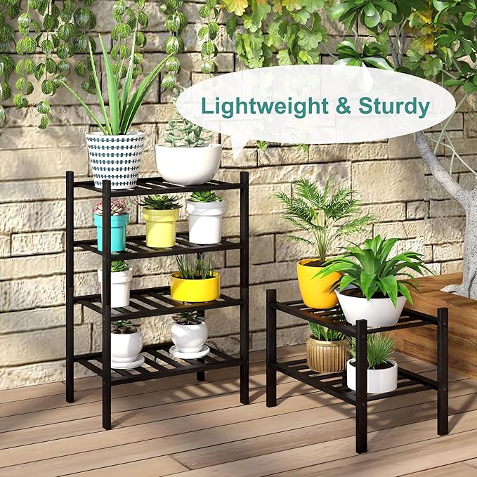 Black Small Shoe Rack for Entryway, 2-Tier Bamboo Shoe Organizer for Hallway - Image 6