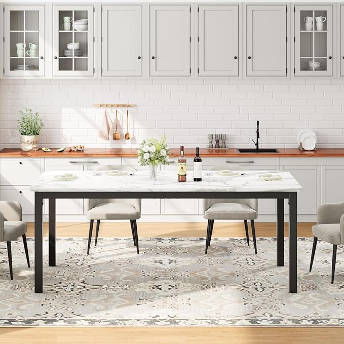 GarveeHome 70.8in Industrial Dining Table - Image 5