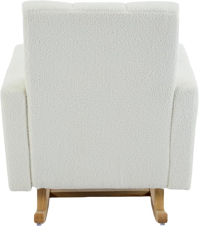 Christopher Knight Home Mapo Wooden Rocking Chair Indoor, Teddy Upholstered - Image 10
