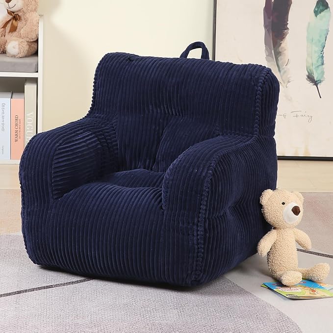 Kids Bean Bag Chair with a Plush Bear, Comfy Toddler Chair - Image 6
