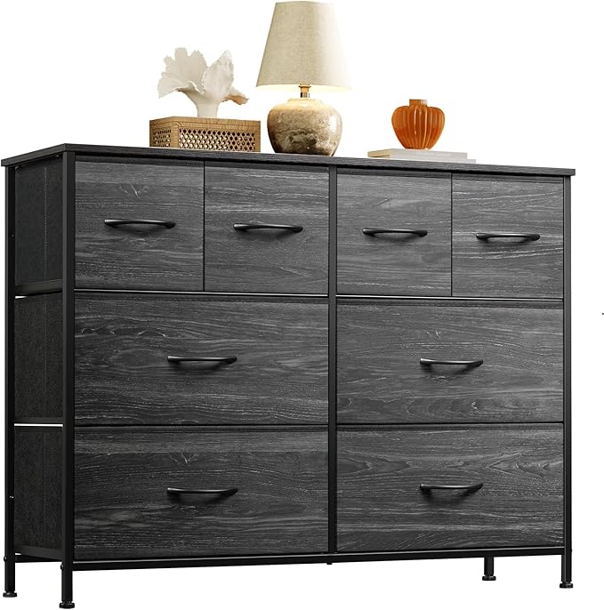 WLIVE Dresser for Bedroom with 8 Drawers, Wide Fabric Dresser for Storage and by WLIVE