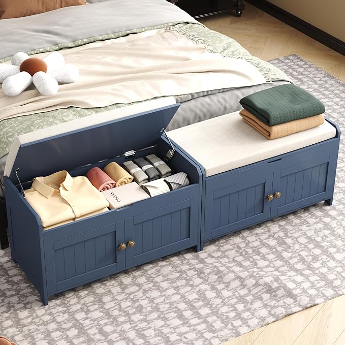 HOMEFORT 30" Shoe Bench with Lift Top Storage, Entryway Bench with Cushioned - Image 8