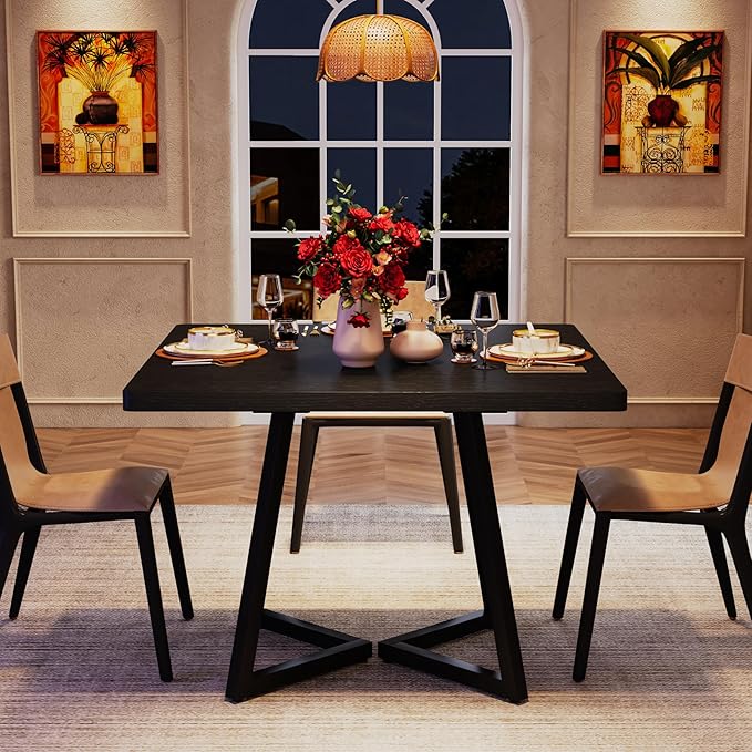 Tribesigns Square Dining Table for 6, 31.5" Industrial Dinner Table - Image 6
