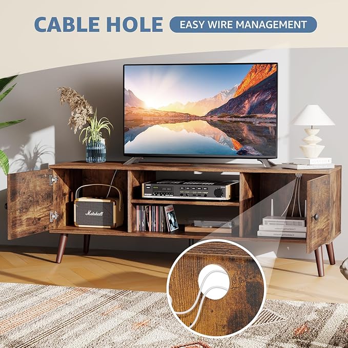DUMOS TV Stand for 55 60 inch TV, Entertainment Center - Image 4