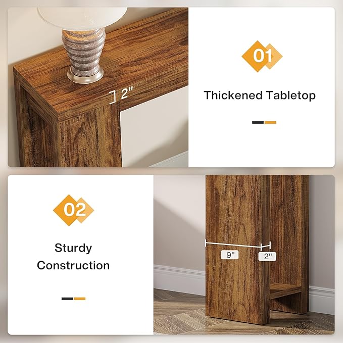 Tribesigns 70.9-Inch Extra Long Console Table, Farmhouse Wood Sofa Table Behind - Image 7