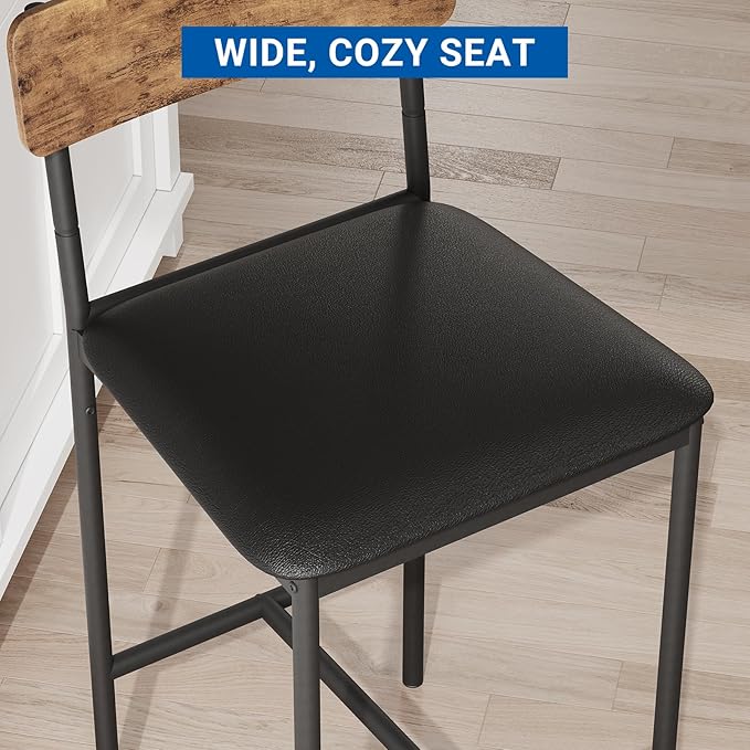 GarveeHome Bar Stools Set of 4, Upholstered Counter Height Bar Stools - Image 3