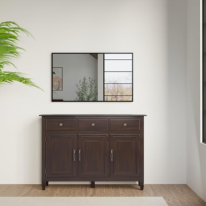 SIMPLIHOME Connaught 51-inch Wide Solid Wood Storage Cabinet in Chestnut Brown - Image 15