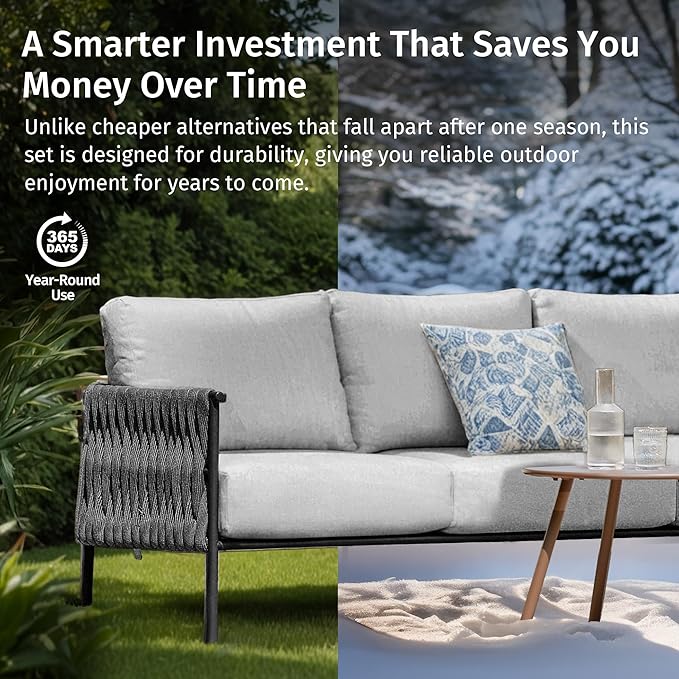 EAST OAK Life Chatter Outdoor Patio Furniture | Outdoor Sofa 3 Seats - Image 10