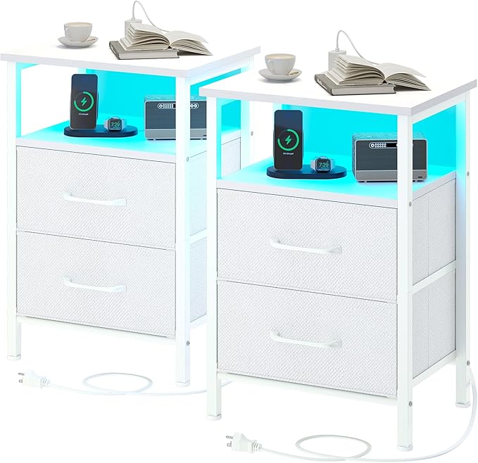 Nightstands Set of 2, Night Stand by TRIFEBLE