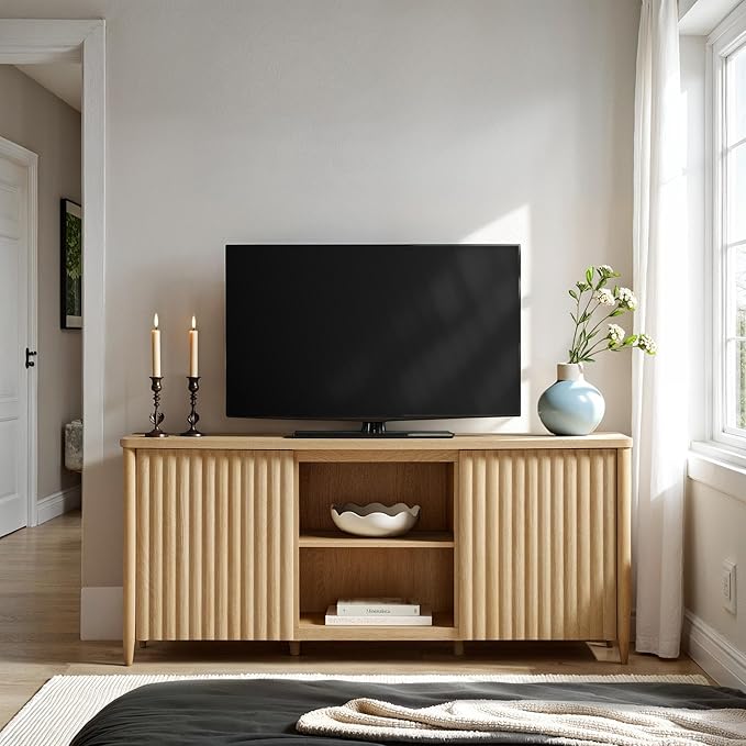 Walker Edison Scandinavian Reeded TV Stand - Image 3