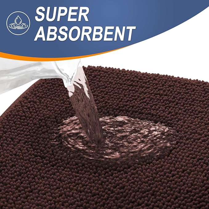 OLANLY Thick Memory Foam Bath Mat Rug 47x17, Extra Soft Absorbent Bathroom Rug - Image 3