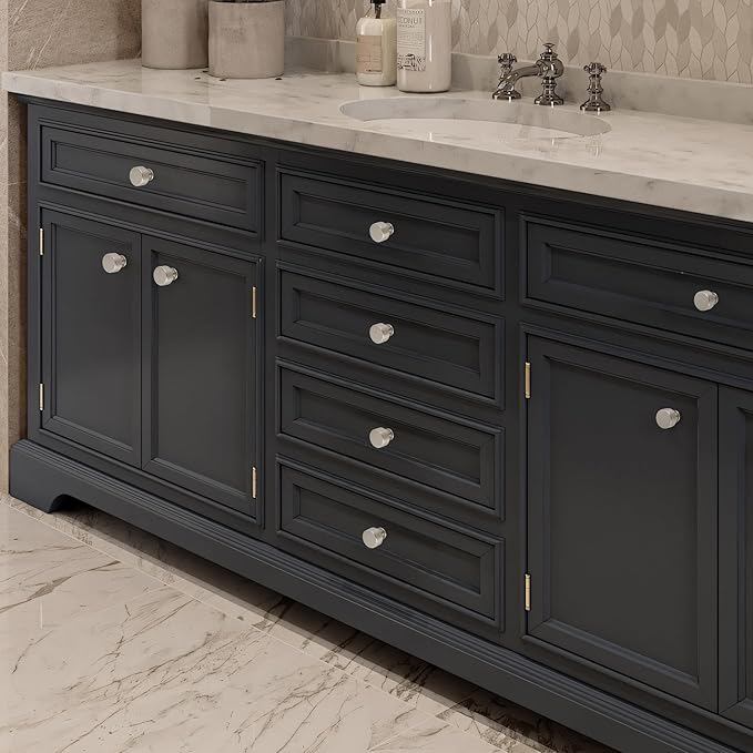 6 Pack Satin Nickel Cabinet Knobs, Solid Brass Drawer Pulls, Modern Kitchen - Image 6