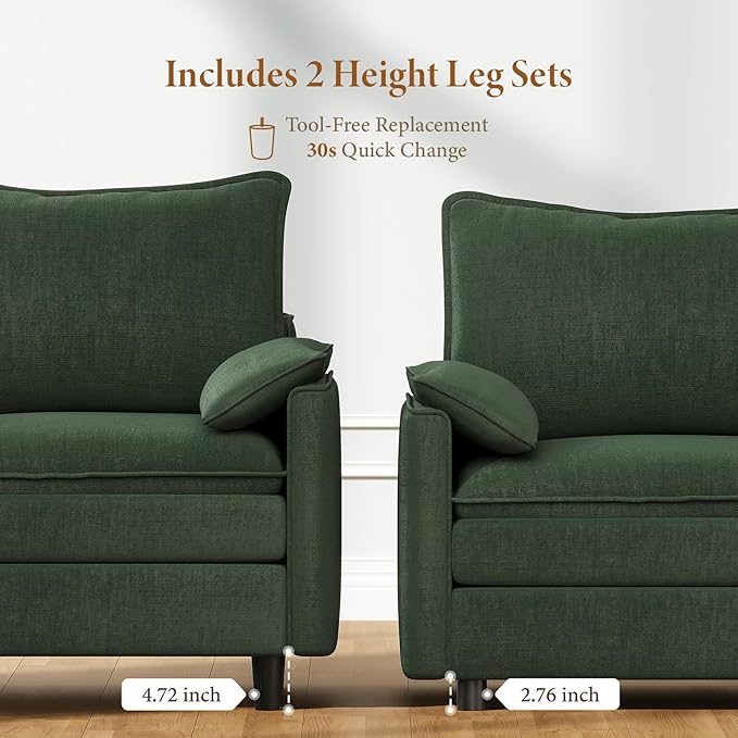 Vesgantti 40" Single Seat Sofa, Comfy Cloud Couch Deep Seat Upholstered Couch - Image 3