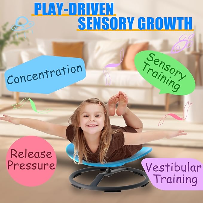 Spinning Chair for Autistic Kids, Sensory Swivel Spin Chair for Children - Image 4