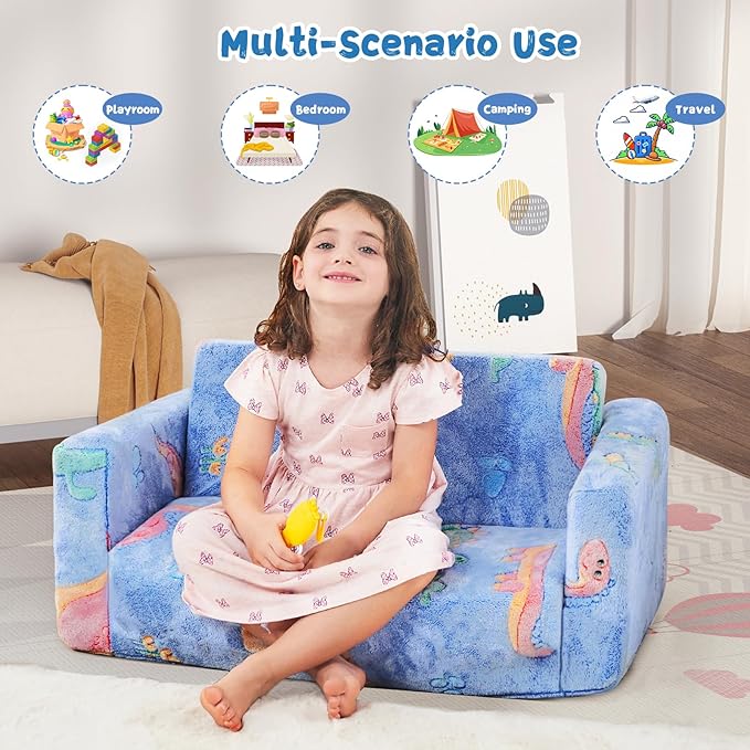 Toddler Couch, Toddler Chair, Extra Wider Seating, 2-in-1 Baby Seat Furniture - Image 4