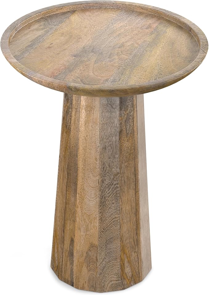 SIMPLIHOME Dayton Solid Mango Wood 13 Inch Wide Round Contemporary Wooden by SimpliHome