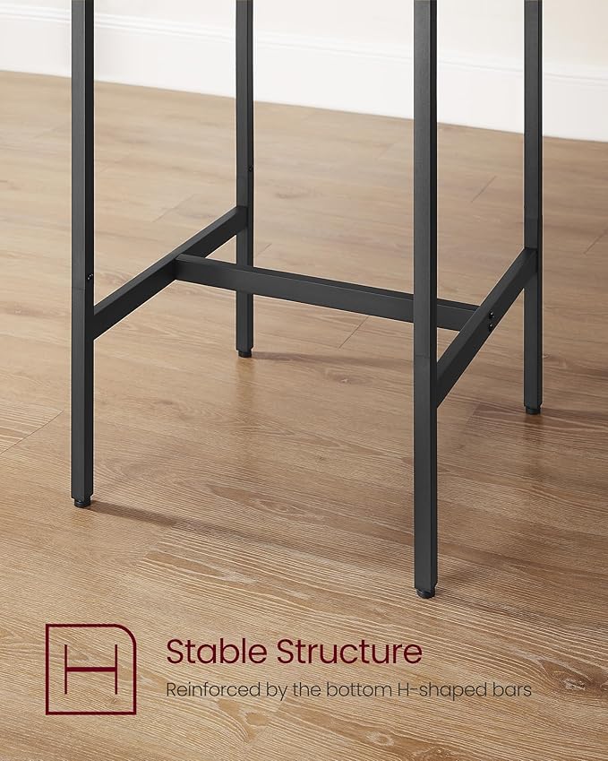 VASAGLE Bar Table and Chairs Set, Square Table - Image 6