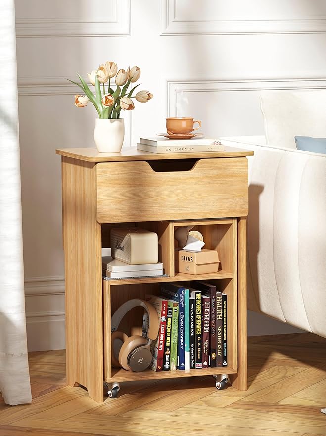 End Table Small Night Stand for Small Spaces Narrow Side Tables Bedside Table - Image 8
