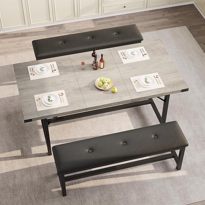 GarveeHome Dining Table Set for 4-6, Kitchen Table Set for Apartment, Small - Image 2