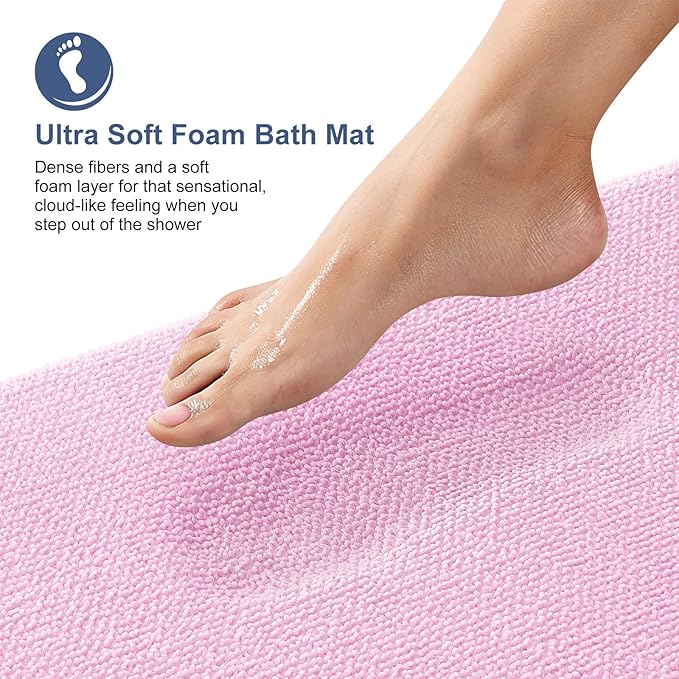 OLANLY Thick Memory Foam Bath Mat Rug 24x16, Extra Soft Absorbent Bathroom Rug - Image 2