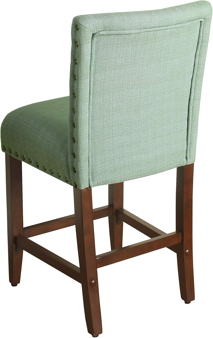 Homepop Home Decor | Backless Nailhead Trim Counter Height Bar Stools | 24 Inch - Image 6