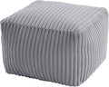 MeMoreCool Square Stuffed Pouf Ottoman Foot Rest, Stripe Furry Floor Pouf Foot by MeMoreCool
