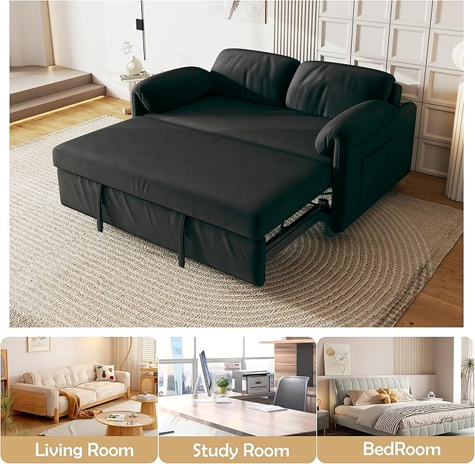 ERYE 3 in 1 Loveseat Sofa Convertible Sleeper Sofabed, Functional Recliner - Image 10