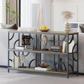 55'' Industrial Sofa Table, 3-Tier Storage Console Table by vividwood
