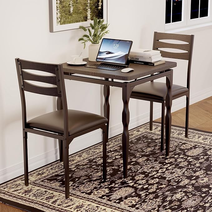 GarveeHome Dining Table Set for 2, Dining Table and Chairs Set of 2, 3 Piece - Image 6