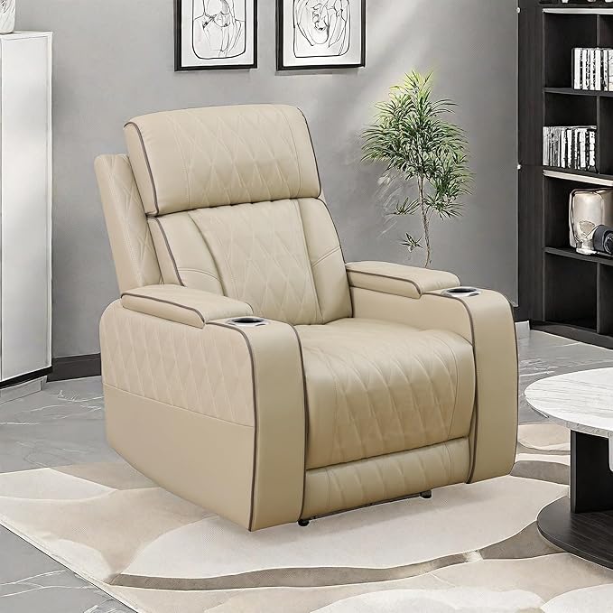 Recliner Chair, Leather Recliner Home Theater Seating, Electric Reclining Chair by ChicFurnit