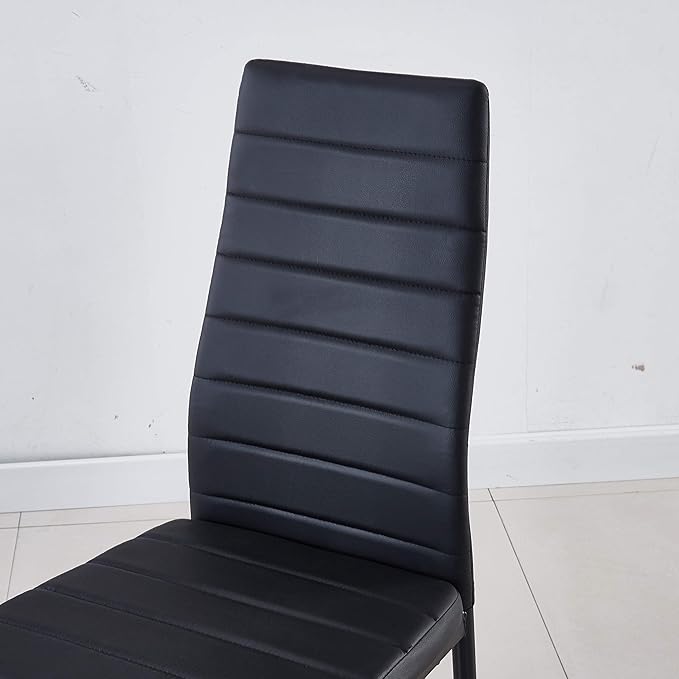 Modern Minimalist Dining Chair Fireproof Leather Sprayed Metal Pipe Diamond - Image 4