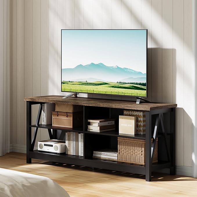 ChooChoo Farmhouse TV Stand for TVs up to 55 Inch, Modern Entertainment Center - Image 7