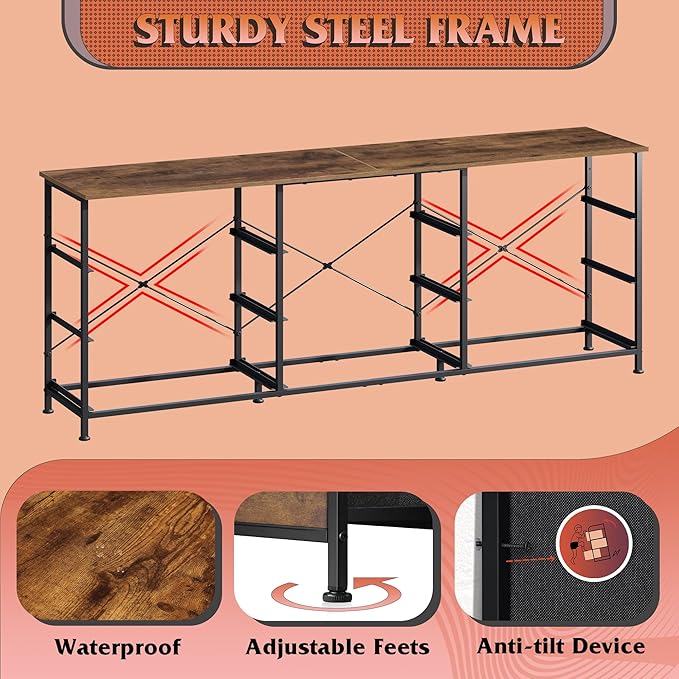 WLIVE 63''W Dresser for Bedroom, Dresser TV Stand for 65, 75 inch TV, Wide - Image 6