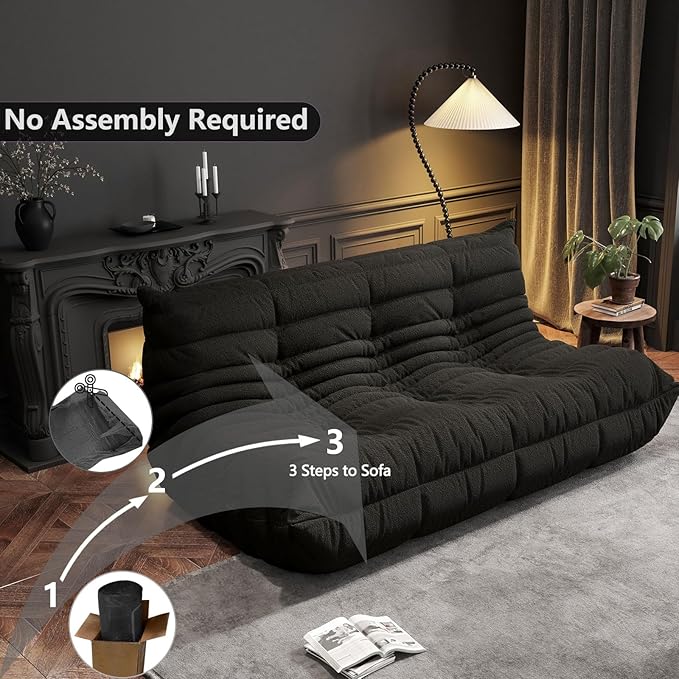 Bean Bag Chairs for Adults, BeanBag Reading Chair Memory Foam Couch 3-Seater - Image 5