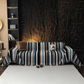 STACYPIK Boho Chenille Sofa Cover, Soft Jacquard Leaves Couch Cover, Non-Slip by STACYPIK