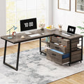 Tribesigns L-Shaped Desk with 3 Drawers, Reversible Corner Home Office Computer by Tribesigns