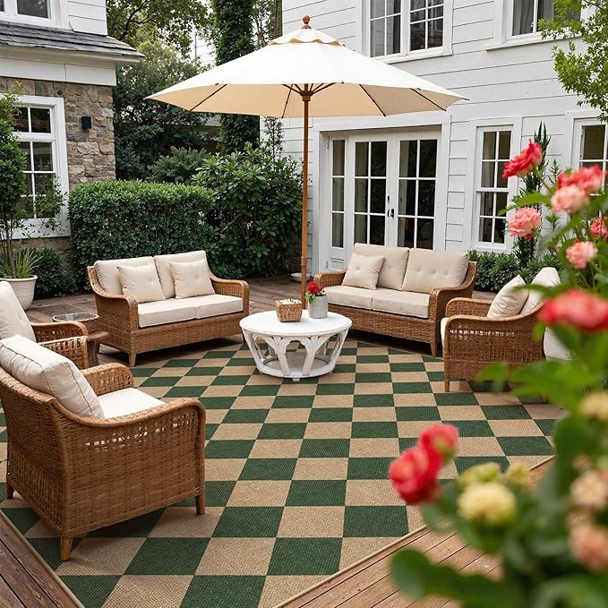 Lahome Checkered Washable Rugs 8x10, Easy Jute Rug - Image 2