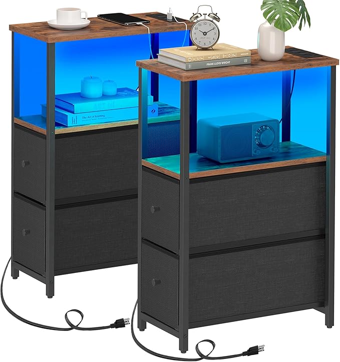TUTOTAK Small Narrow LED End Table by WelcometotheTUTOTAKHome