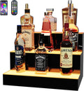 MESAlLUP 16 Inch 3 Tier LED Lighted Liquor Bottle Display Shelf by MESAILUP
