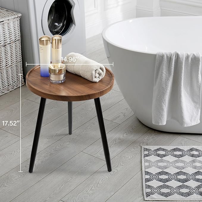 danpinera Round Side Table, Metal Legged Accent Table - Image 6