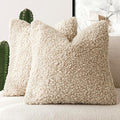 Foindtower 2 Pieces 22x22 Inch Light Khaki, Faux Fur Throw Pillow Cover Accent by Foindtower