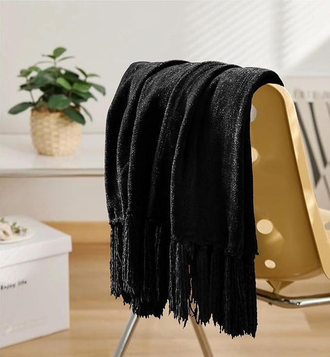 Chenille Throw Blanket for Couch 60"X 80" Twin, Soft Cozy Throws - Image 3