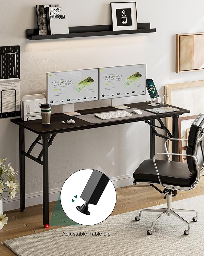 Frylr Small Folding Computer Desk – 55.1 Inch Portable Table - Image 7
