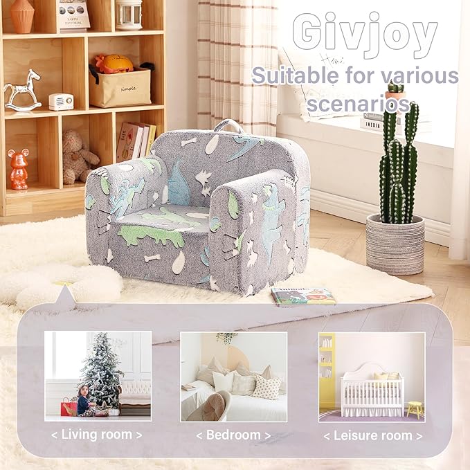 Toddler Chair – Plush Kids Sofa, Comfy Convertible Lounger - Image 7