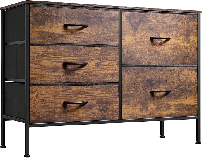 WLIVE Dresser for Bedroom with 5 Drawers, Wide Chest of Drawers for Bedroom - Image 9