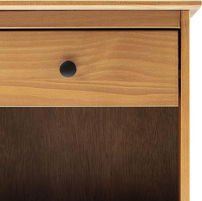 Walker Edison Traditional Wood 1 Drawer Nightstand Side Table Bedroom Storage - Image 6