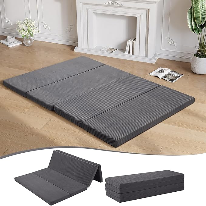 MeMoreCool Folding Foam Futon Mattress Full, Foldable Japanese Floor Mattress by MeMoreCool