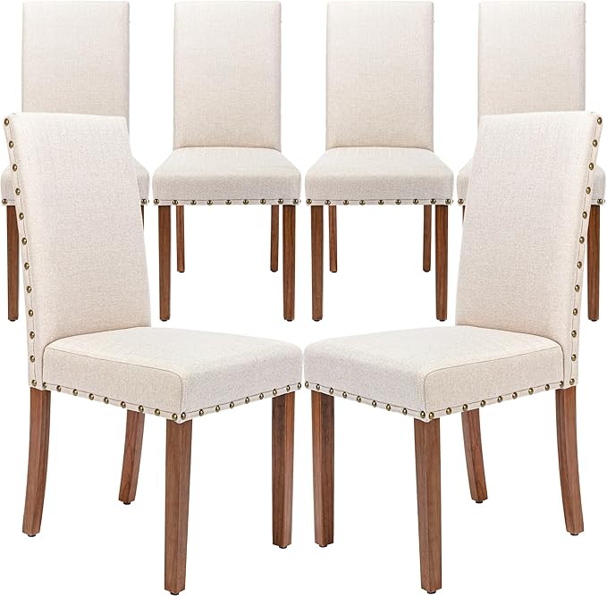 Parsons Kitchen Dining Chair Set Room Modern Upholstered Stylish Fabric High by SNUGWAY