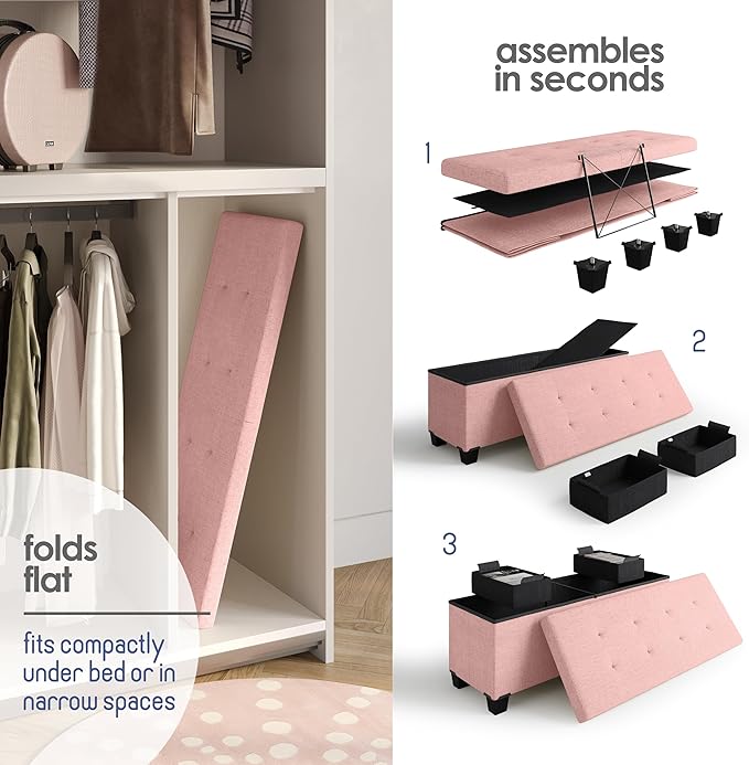 STORAGEBUD Storage Ottoman Bench - Image 6