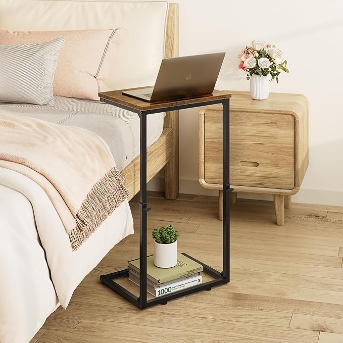 Vagusicc C Shaped End Table for Couch, 33.2'' Tall C Table Adjustable Height - Image 7